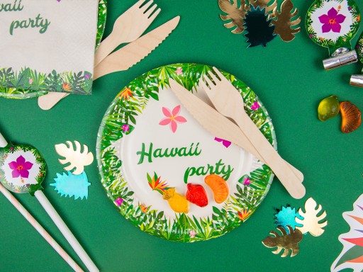 Hawaii Party Hawaiské narodeninové taniere 18cm 6ks