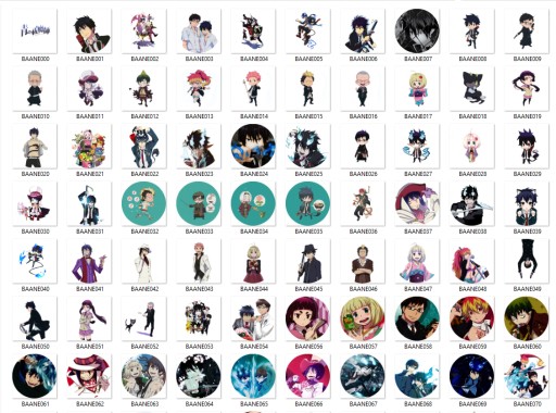 Anime Ao no Exorcist Modré špendlíky MNOHÉ DIZAJNY