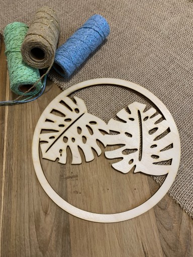 Macrame obruč monstera lapač snov veľký 20 cm