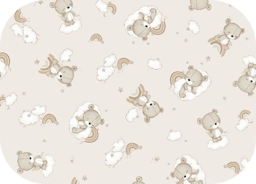 Flanelová plienka 40x40 Teddy Bear Rainbow Beige