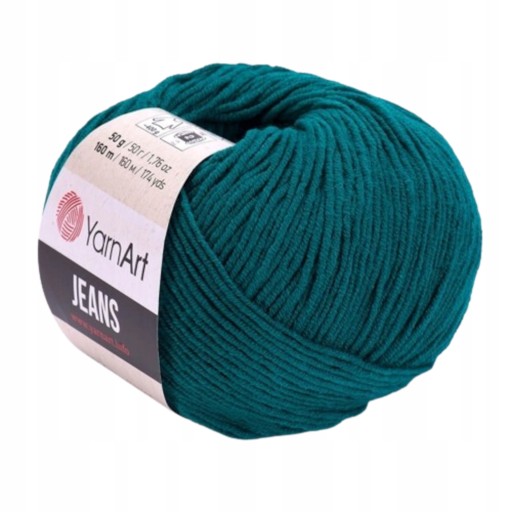 YarnArt Jeans 63 Morská priadza 50g/160m BAVLNA AKRYL NA HÁČKOVANIE