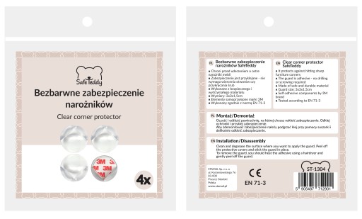 Ochrana rohov ochrana rohov nábytkových hrán stolík 3M 4 ks SafeTeddy