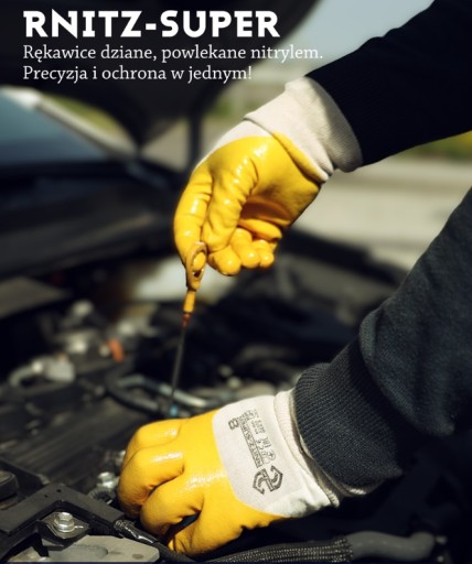 Ochranné rukavice na tuky a oleje potiahnuté nitrilom RNITZ-SUPER 9L