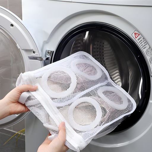 SIEŤOVÁ TAŠKA NA OBUV KAPACITA TAŠKA NA OBUV SO Zipsom, BIELA