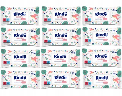 Vlhčené obrúsky KINDII Sensitive 60 ks.