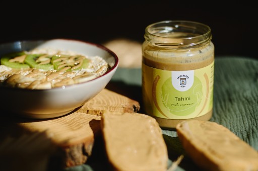 TAHINI PASTE Sezamové maslo PRÍRODNÉ sezamové maslo HLADKÉ 500g SPAJŇA