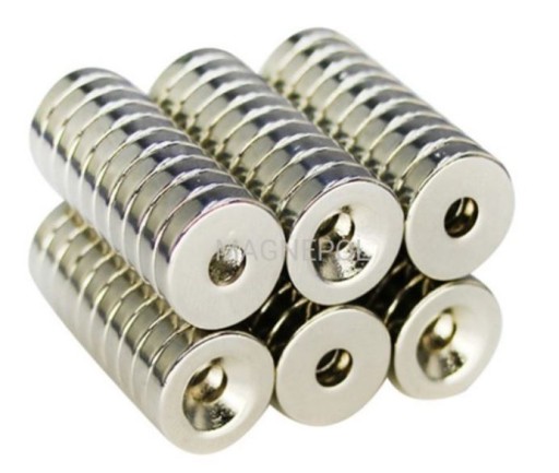 NEODYMIOVÝ MAGNET 16x3 otvory 9/4 + SKRUTKY 2 ks N38