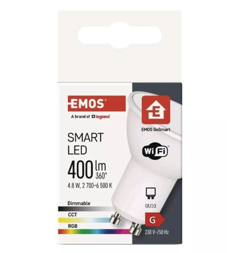 EMOS ZQW832R GoSmart LED žiarovka MR16/GU10/4,8W