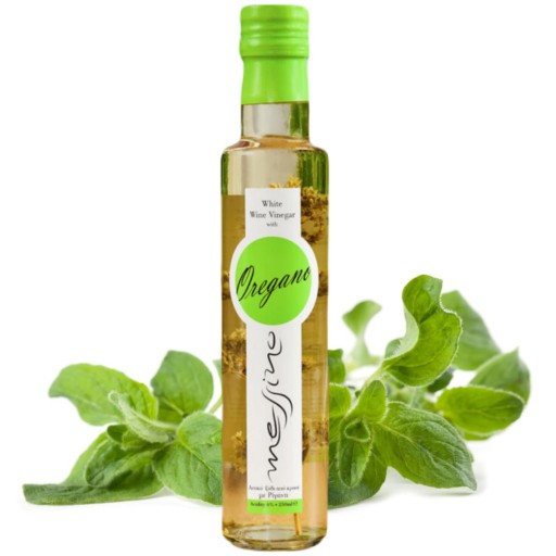 Grécky biely vínny ocot s oreganom Messino, Aromatický bylinný ocot 250 ml