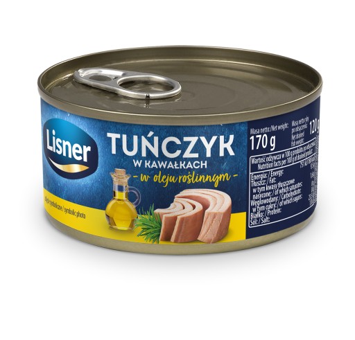 KÚSKY TUNIAKA V SLNEČNICOVOM OLEJI 170g LISNER