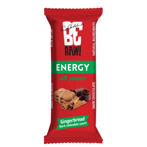 BeRAW Energetická tyčinka Gingerbread Obal z tmavej čokolády
