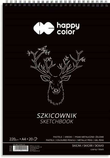 Špirálový skicár ČIERNA A4 20 listov 220 g/m2