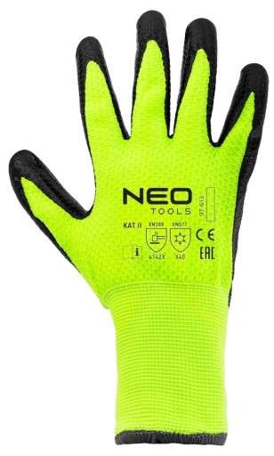 NEO zateplené pracovné rukavice, nylon potiahnutý latexom, 4142X, veľkosť 10