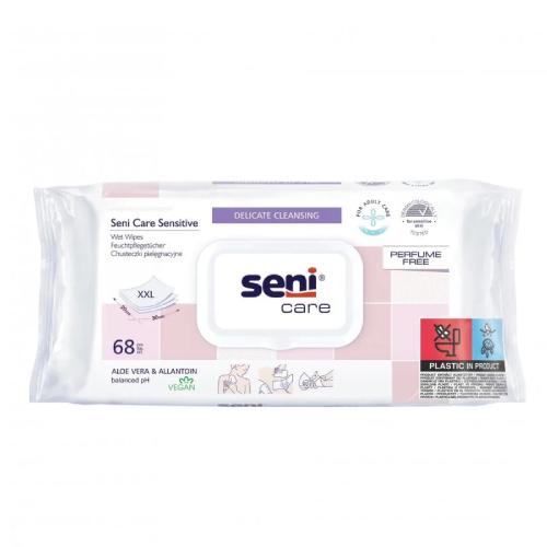 SENI CARE SENSITIVE vlhčené obrúsky 68 ks.