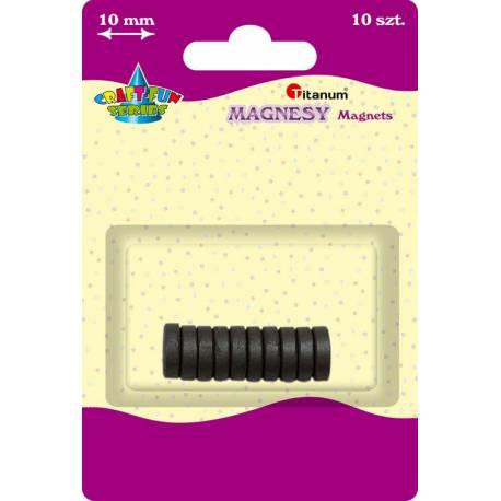 MAGNETY okrúhle ČIERNA 10MM 10KS, TITANUM