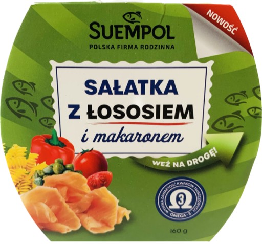 ŠALÁT S ÚDENÝM LOSOSOM A CESTOVINAMI 160g SUEMPOL
