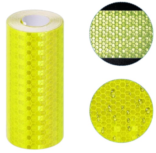 REFLEXNÁ PÁSKA SAMOLEPIACA NÁLEPKA ŽLTÁ FLUO VOŠTINA 10CM