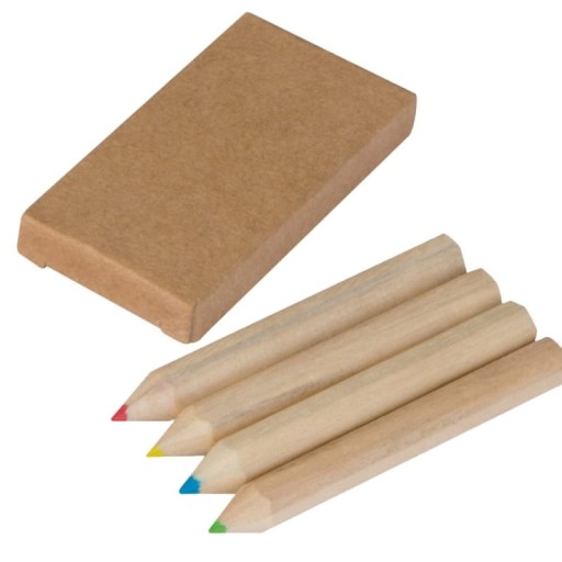 Mini pastelky 4 farby v ekologickej krabičke