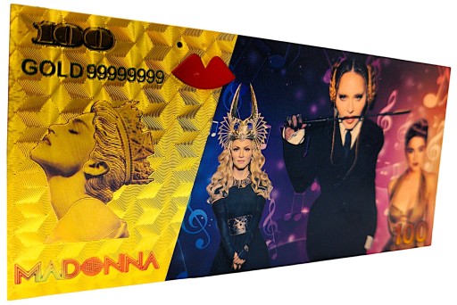 MADONNA Jedinečná ZLATÁ BANKOVKA Zberateľský DARČEK PRE FANOUŠKA