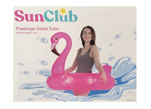 SunClub nafukovací prsteň Giant Flamingo, ružový, priemer 106