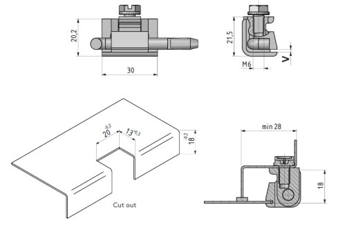 Čierny lakovaný rohový pánt, zahnutý čap 1,0-1,2 mm