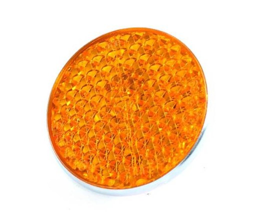 REFLEKTOR okrúhly na boku, oranžový, UNIVERZÁLNY, 57 MM