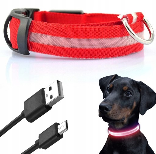SVIETIACI LED Obojok pre psa Mačka 40-55cm veľkosť XL USB