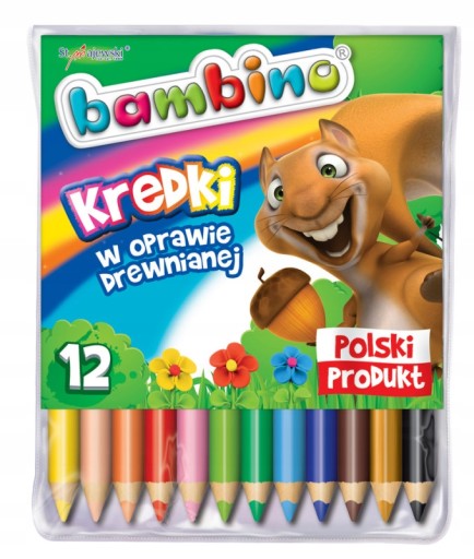 Bambino Hrubé ceruzkové pastelky, 12 farieb, okrúhle