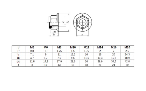 MATICA PRÍRUBOVÁ S VLOŽKOU M14 KL10,9 DIN 6926