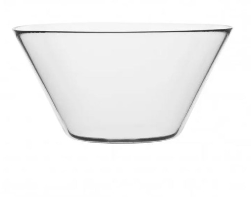 Veľká sklenená miska na šalát, okrúhla, šikmá, Trend Glass DAGA, 25,5 cm