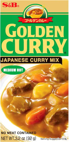 Japonské originálne zlaté kari STREDNE HORÚCE Stredne pikantné 5 porcií 92 g S&B