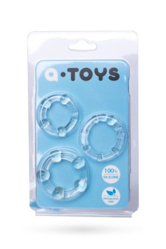 3 x A-Toys Clear ERECTION RING KRYT NA PENIS