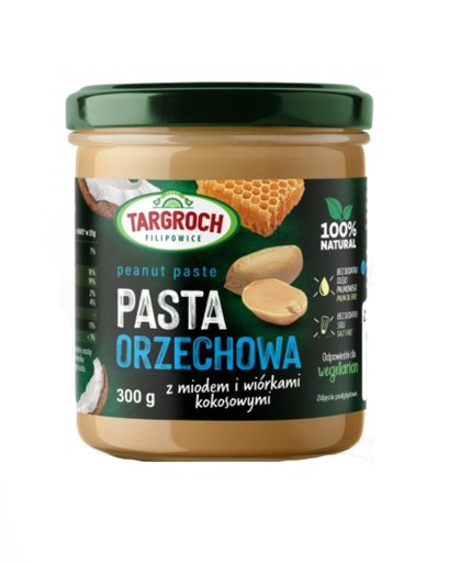 Targroch arašidová pasta Orechová pasta med kokosové lupienky 300 g