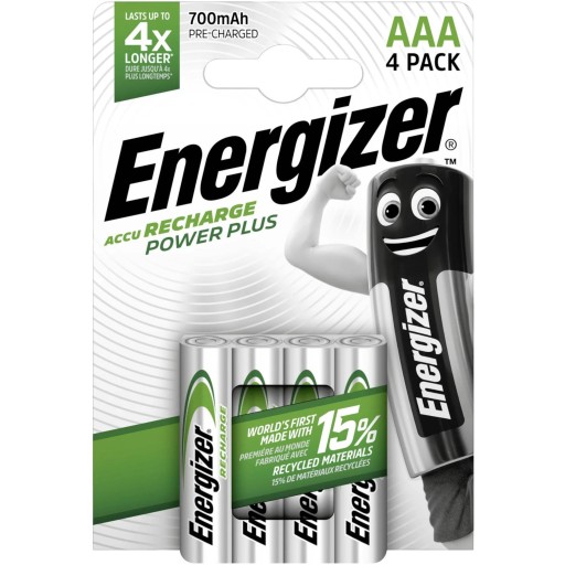 4x ENERGIZER Power Plus AAA R03 HR03 NH12 1,2V 700mAh batérie