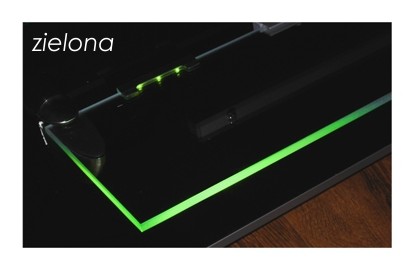 Spona na sklenenú policu GREEN RGB LED osvetlenie