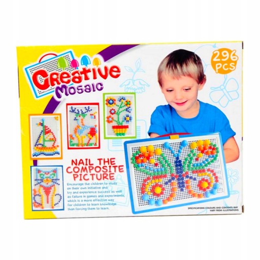 SADA KREATÍVNYCH PUZZLE KOLÍKOV HÚBA MONTESSORI 296 ELEMENTOV