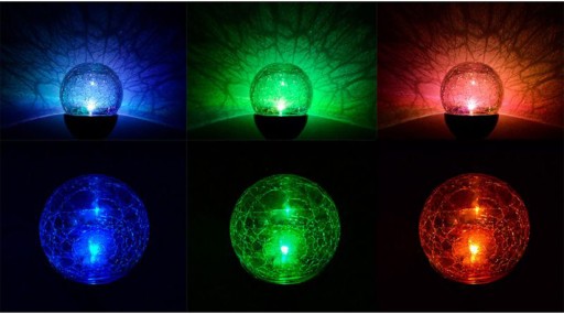 LED záhradné svietidlo SOLÁRNE RGB GUĽOVÉ SPIKE RIADENÉ GUĽOU IP44
