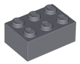 LEGO BEAM 2X3 DARK GREY Č. 3002 PRE 2 KS