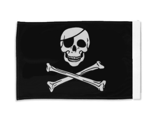 Pirátska vlajka BONES na sťažeň motocykla, 30x40 cm, motorka