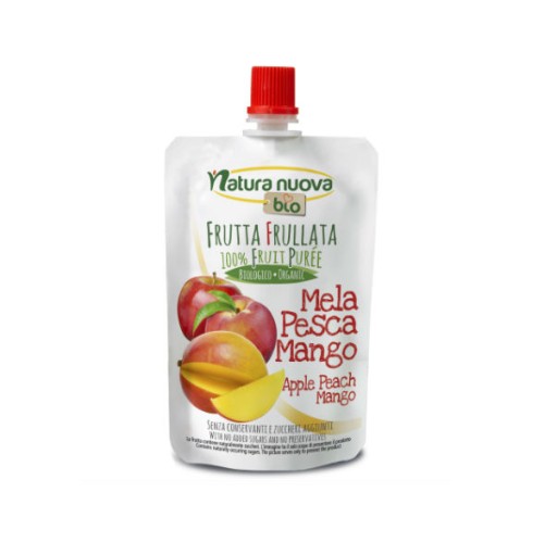 OVOCNÁ KABELKA JABLKO - MANGO - BROSKYŇA BEZ PRIDANÝCH CUKROV BIO 100 g