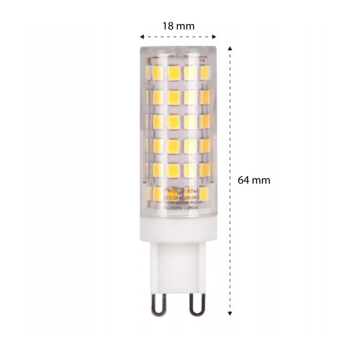 G9 SMD 2835 LED žiarovka 10W 230V 700lm do lustra