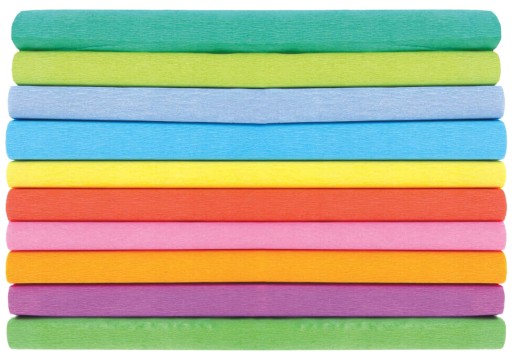 CRIPPED hodvábny papier ASTRA 10 priehľadných PASTELOVÝCH FARIEB 25 x 200 cm
