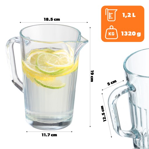 SKLENENÝ Džbán NA VODU LIMONÁDOVÝ ŠŤAV 1,2L
