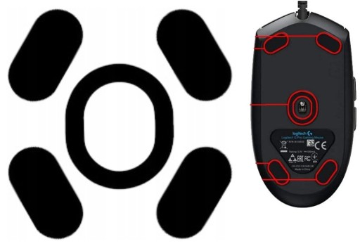 TEFLON slidery pre LOGITECH G102 G203 G PRO