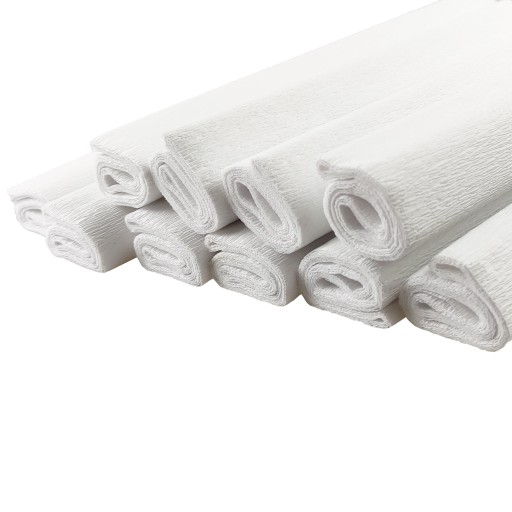 Biely krčený hodvábny papier 10 ks.