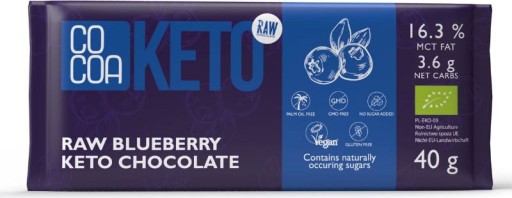 BIO RAW KETO MODRÁ ČOKOLÁDA 40g BIO
