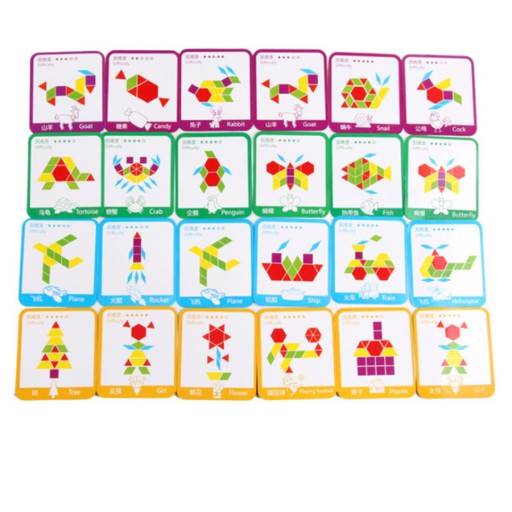 Náučné puzzle drevené figúrky mozaikové montessori puzzle