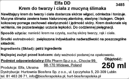 KRÉM NA TVÁR A TELO SO SLIMAKÝM MUSINOM 250ml