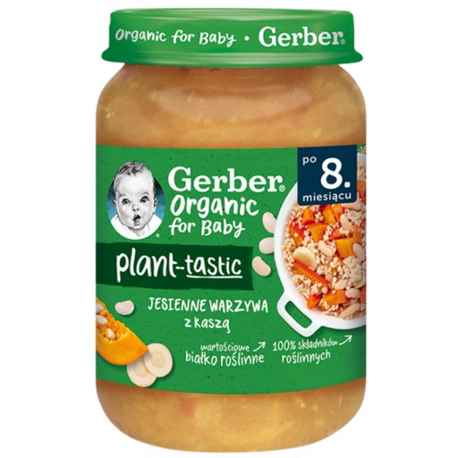Gerber Bio večera pre deti Jesenná zelenina s krúpami 8 m+ 190 g