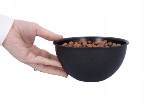 Plastová miska, čierna, Ø15 cm, misky na zmrzlinu, zákusky, snacky, 0,75 l